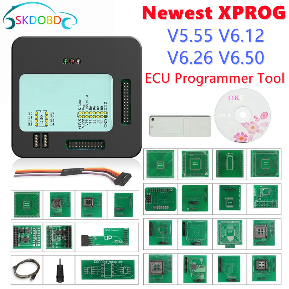 Engineer Level XProg 5.55 Auto ECU Programmer XProg-M V5.55 V6.12 V6.26 V6.50 Full Adapters Metal Box X-PROG M 6.26 6.12 6.50