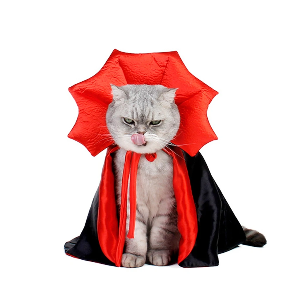Halloween 2025 Cat Cosplay Costume Holiday Pet new Vampire Character Costumes New Indoor Kitten Horn Cape House Party Puppy Stuff