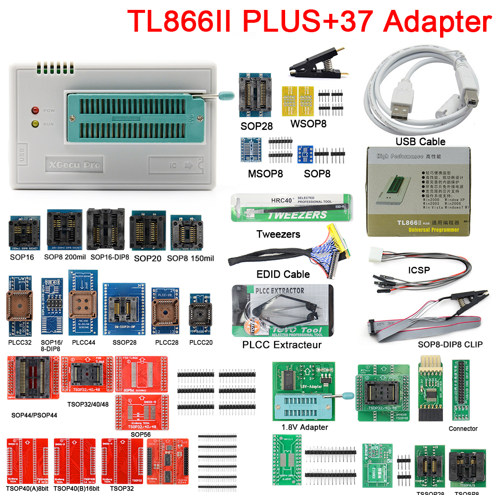 V7.21 TL866II Plus EEPROM PIC AVR TL866 USB Universal BIOS programador 24 93 25 mcu Bios EPROM mejor que TL866cs/TL866A
