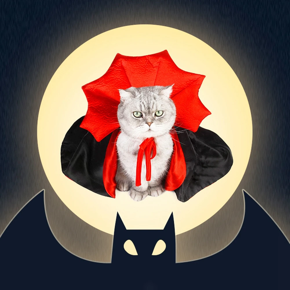 Halloween 2025 Cat Cosplay Costume Holiday Pet new Vampire Character Costumes New Indoor Kitten Horn Cape House Party Puppy Stuff