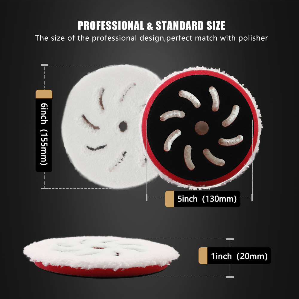 (Single Sale) SPTA 3"/5"/6" Fast Finishing Microfiber Polishing Pad Polishing Pads Buffing Pad Disc Kits For DA/RO Car Polisher