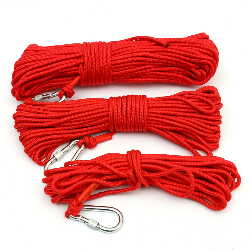10M/20M/30M of Multiple Lengths Outdoor Powerful Salvage Neodymium Fishing Magnet Insurance Rope with Carabiner