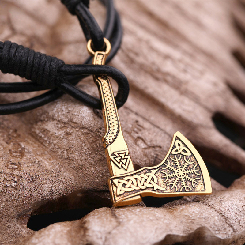 Rock Leather Axe Bracelet for Men Multi-layer Leather Hand-woven Bracelet Jewelry Bracelet for Men Accessories