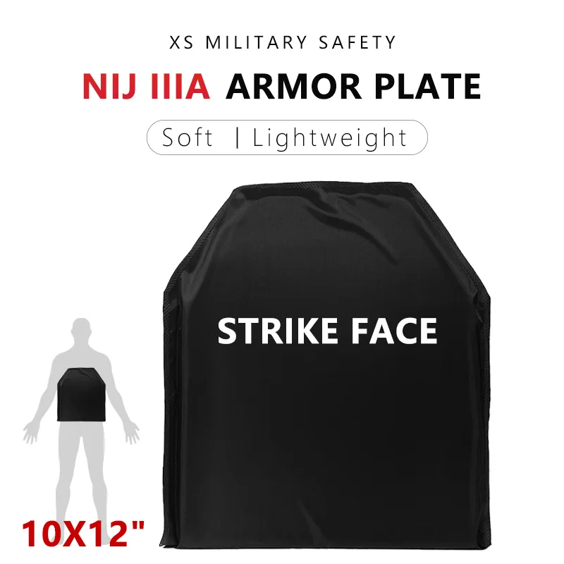 NIJ IIIA 1/2Pcs Armor Plate NIJ IIIA 3A Lightweight Soft Armor Panel Bulletproof Ballistic Plate for Army Combat Police 10x12"