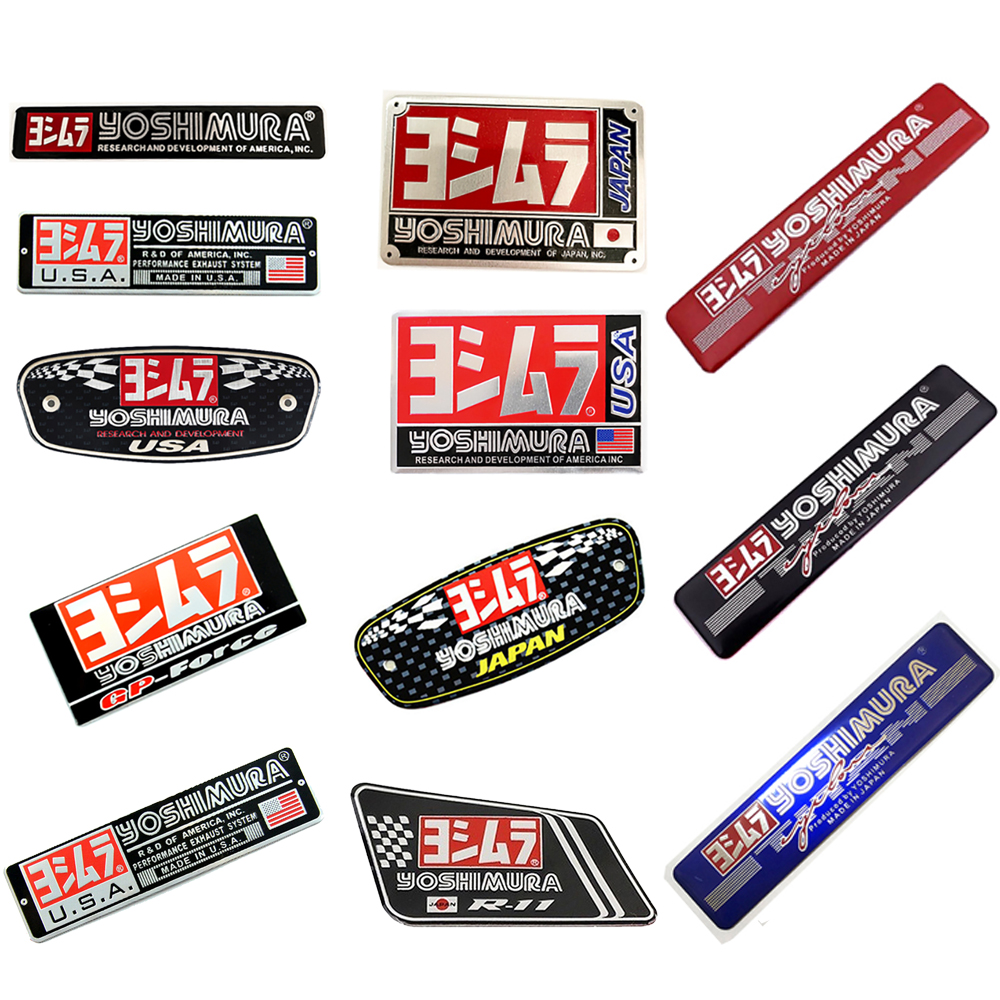 Motorcycle Exhaust Pipes Decal Sticker Aluminium 3D Heat-resistant Muffler Decals Sticker For Yoshimura Honda Yamaha Suzuki BMW