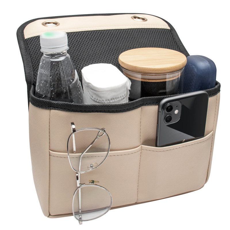 Car Seat Back Storage Bag 4-Pocket Hanging Car Organizer Universal Bottle Holder Auto Stowing Tidying Car Interior Accessories