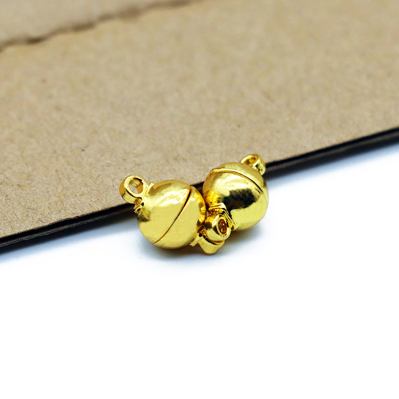 Mibrow 10pcs Copper 6/8/10/12mm Round Ball Strong Magnetic Clasps Fit Bracelets Necklace End Clasp Connectors Jewelry Making