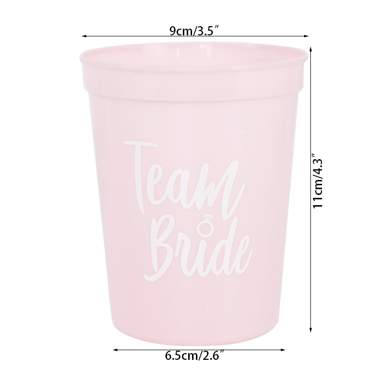 Team Bride Bachelorette Party Drinking Cups Wedding Hen Night Bridal Shower Rose Gold Plastic Cups Wedding Party Decor Supplies