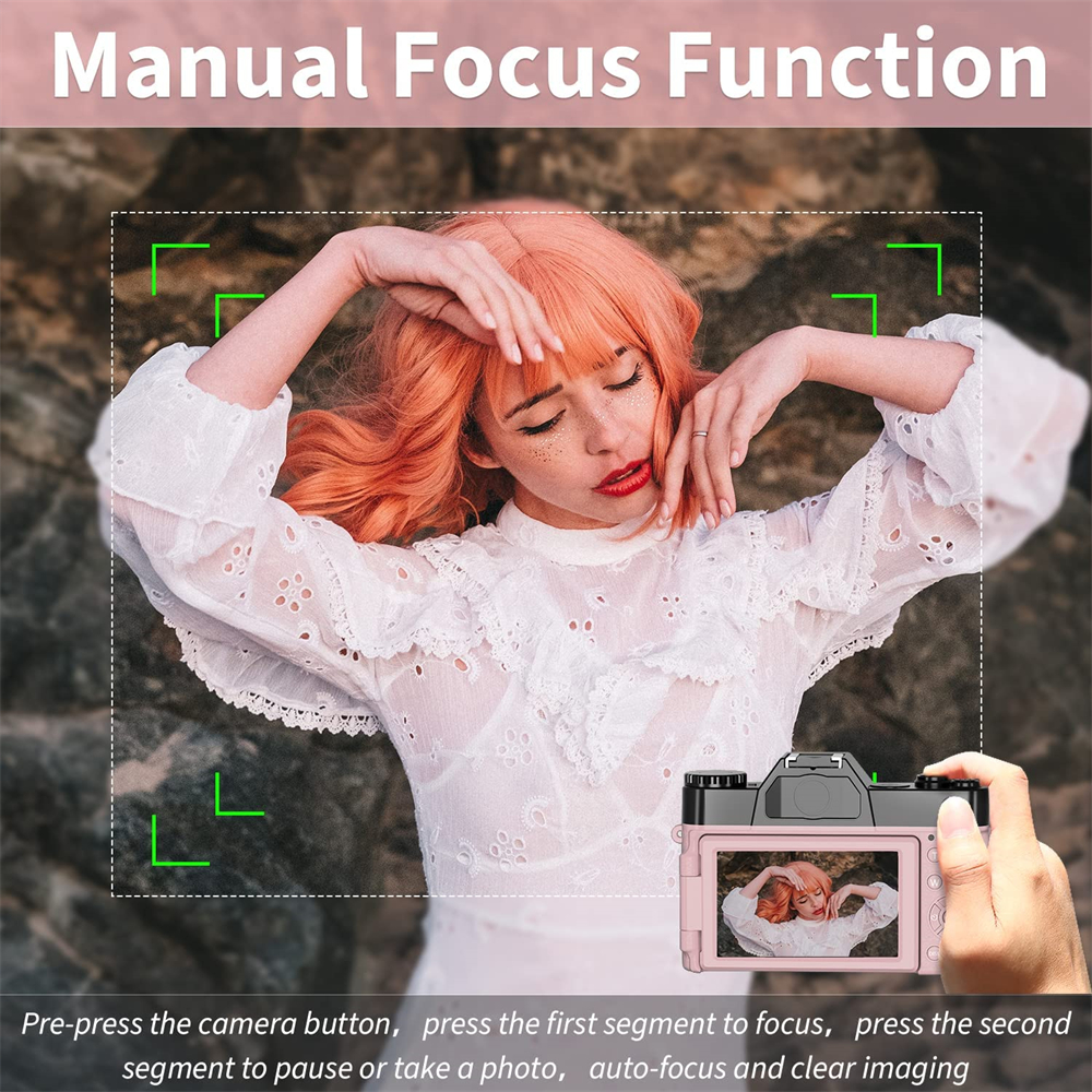 3" Flip Screen 48MP Selfie Camera 4K Macro Wide Angle Lens Vlogging Camcorder Komery Digital Youtube Camera Wifi Video Recorder