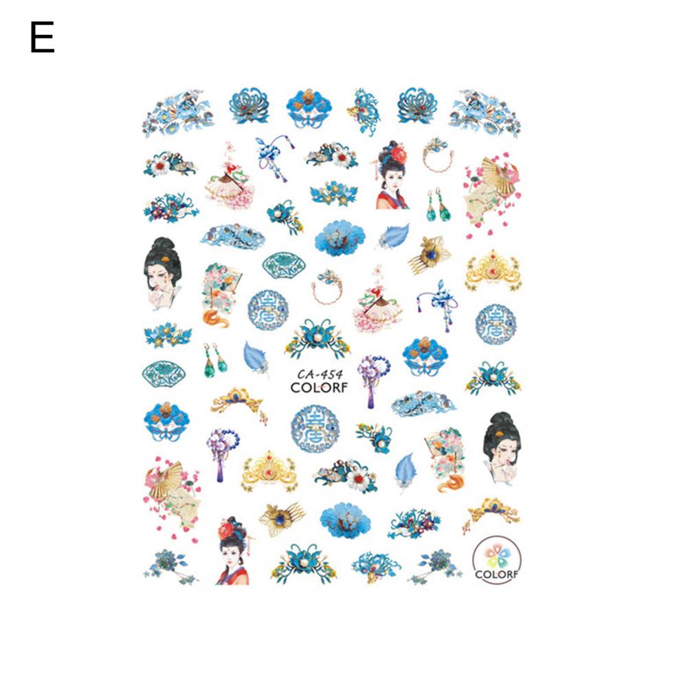 Delicate Non-fading Removable Chinese Mah-jong Pattern Adhesive Manicure Sticker for Lady Manicure Sticker Nail Decal