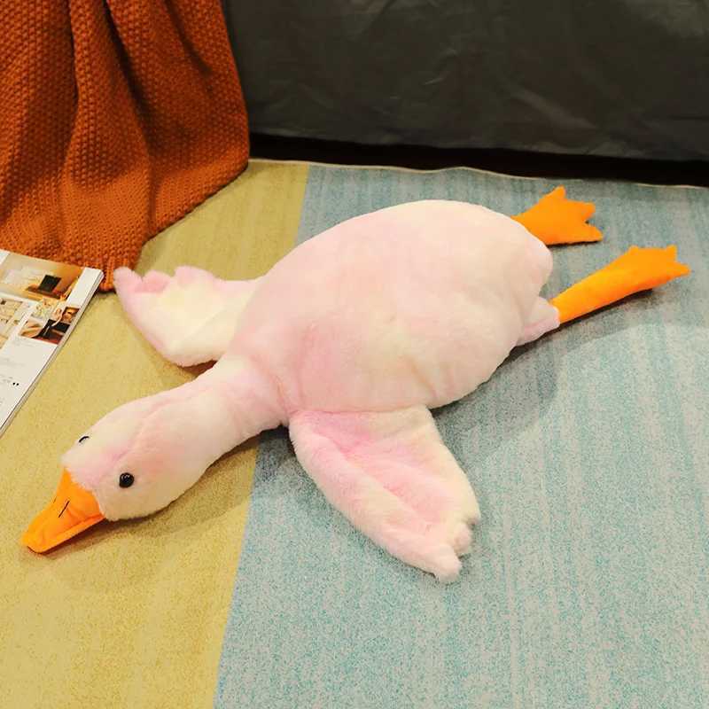 Plush Cushions 50-190cm Kaii Colorful Giant Duck Plush Toy Big Stuffed Animal Goose Doll Sleep Hug Pillow Cushion Childrens Gifts Room Decor