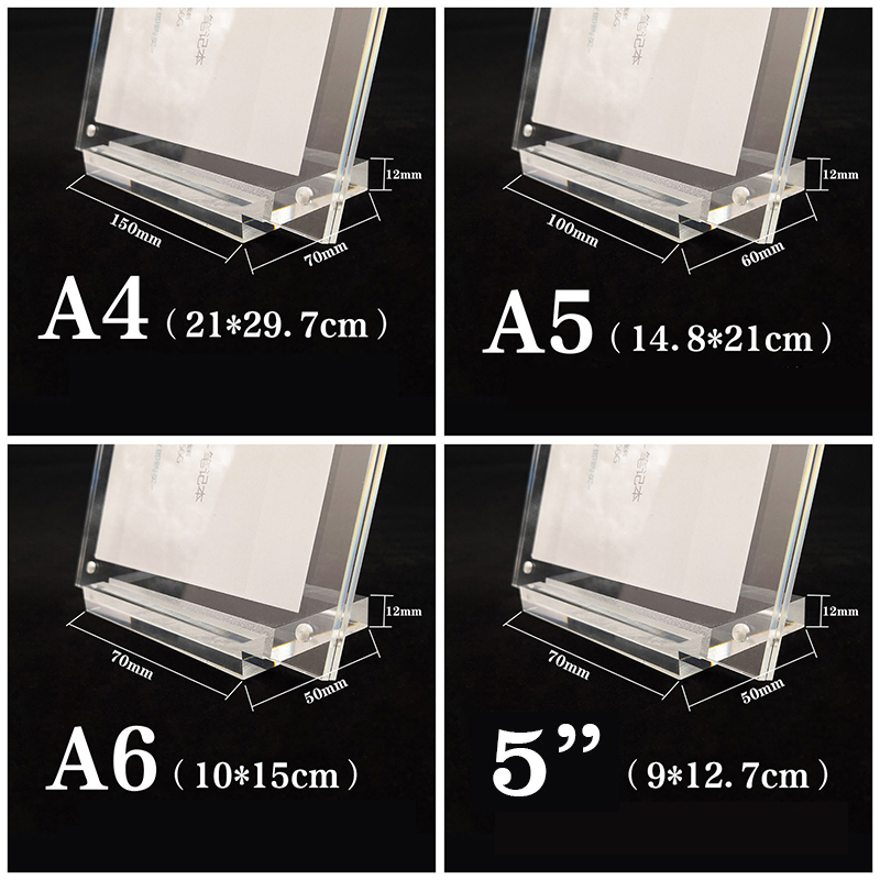 Acrylic Desktop Transparent Photo Poster Stand Postcard Certificates Price Tags Display Frame H260306