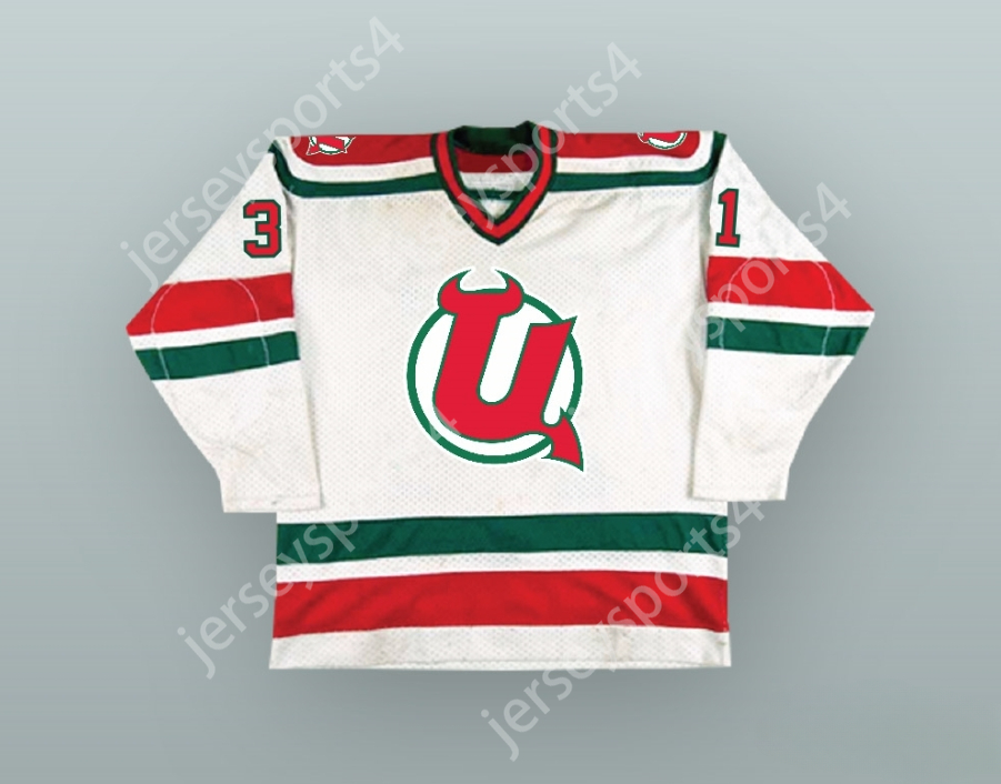 Custom CHRIS TERRERI 31 UTICA DEVILS WHITE HOCKEY JERSEY Top Stitched S-M-L-XL-XXL-3XL-4XL-5XL-6XL