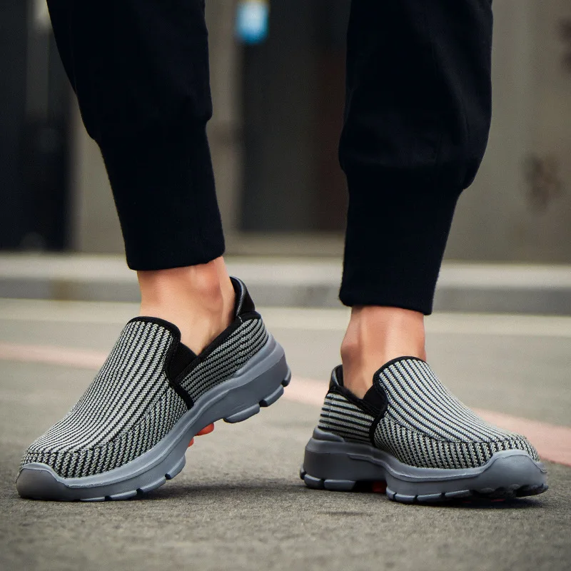 Breathable Loafers Men's Mesh Round Head 2025 Casual Sneakers Large Size new Thick Bottom Lightweight Shoes Zapatillas Para Hombre