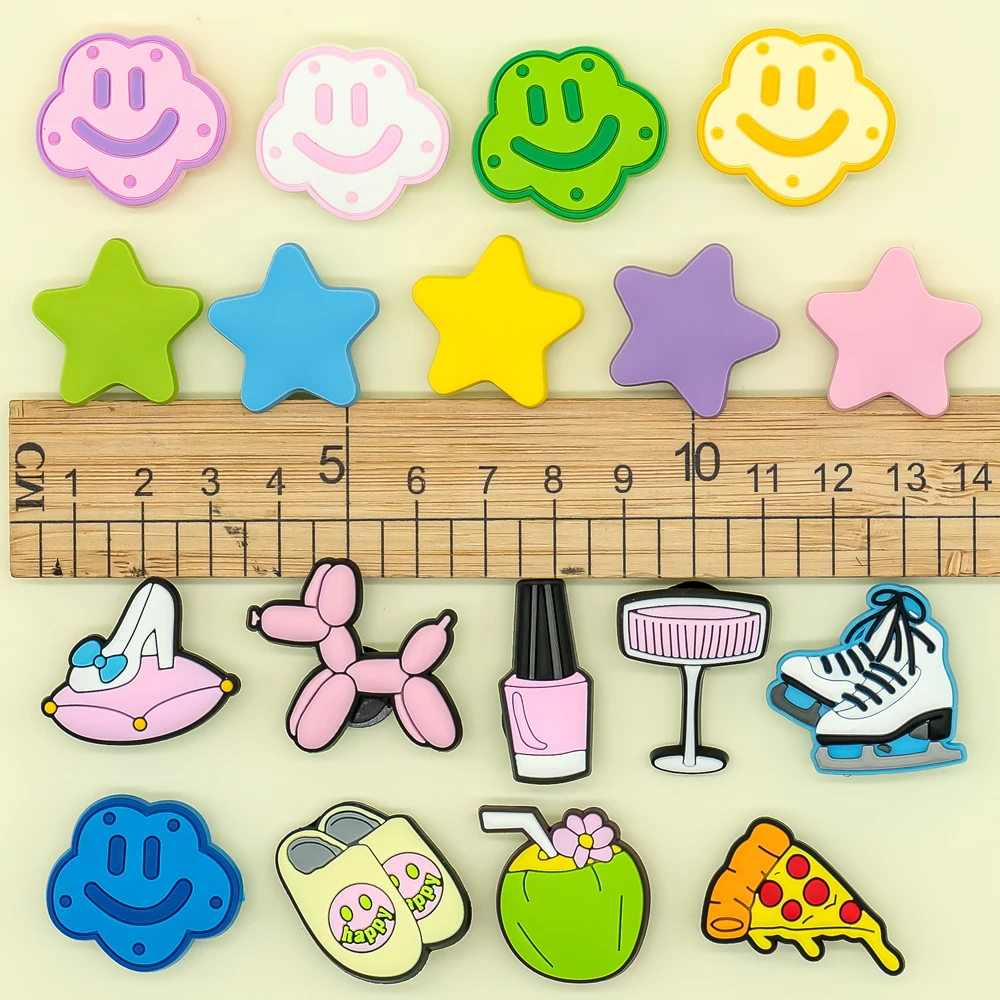 1pcs Casual Style PVC Shoe Charm for Accessories Pentagram Cosmetics Shoe Clips Decorations Buckle Sunglasses Hat Pins Clog