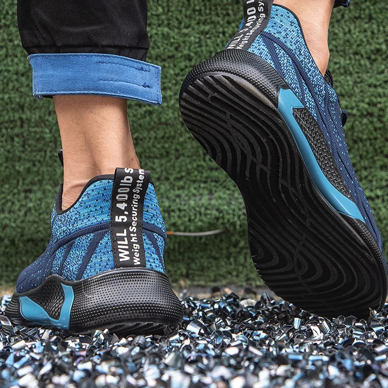 Work Safety Shoes Men Indestructible Sneakers Work Shoes Male Security Steel Toe Shoes Puncture-Proof Work Sneakers Safety Boots