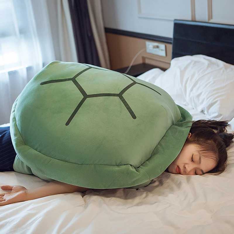 Plush Cushions Kids Turtle Plush Pillow Wearable Turtle Shell Sleeping Cushion Creative Dress Up Toy Gifts for Boys Girls 100 80 60CM