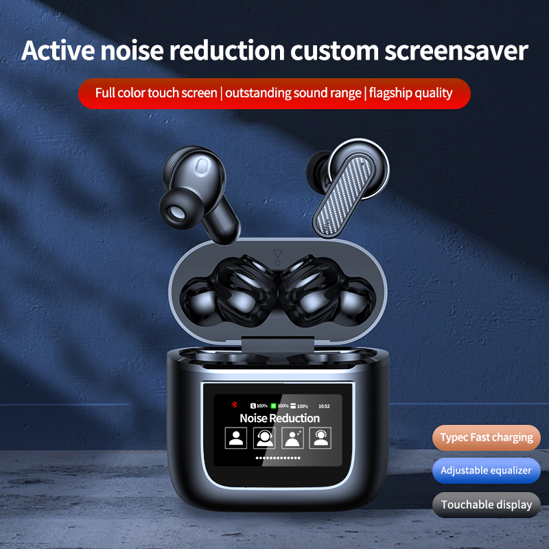 YW05 ecouteur Wireless Bluetooth Headphones Smart Touch Screen Earbuds Noise Cancelling Earphones Sports Gaming Headset v8