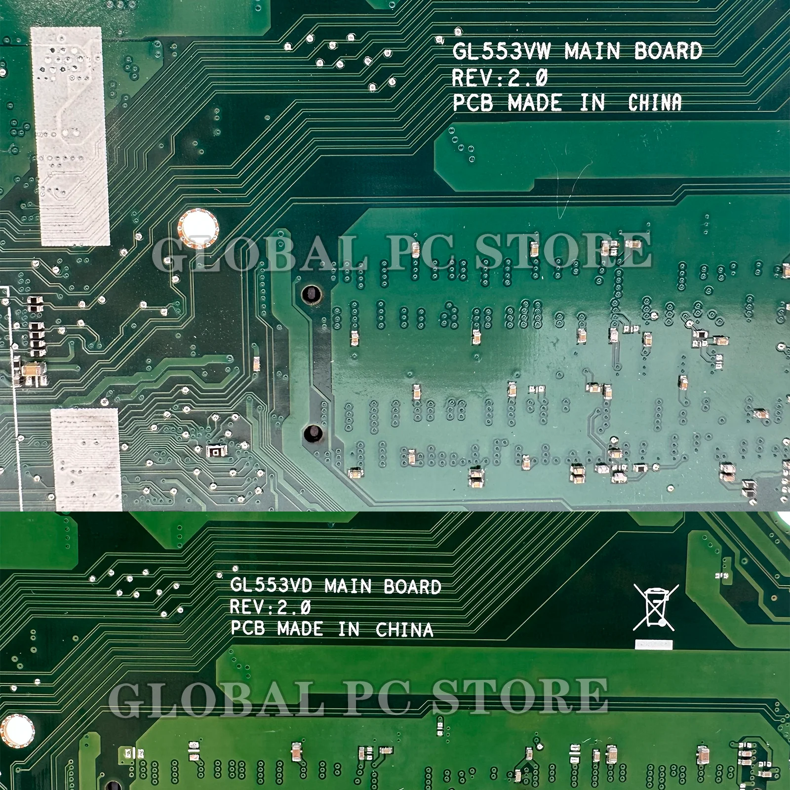 KEFU GL553V Mainboard ZX53V GL553VD GL553VE GL553VW FX553V ZX553V G553V Laptop Motherboard I5 I7 6th/7th Gen GTX1050/GTX1050Ti