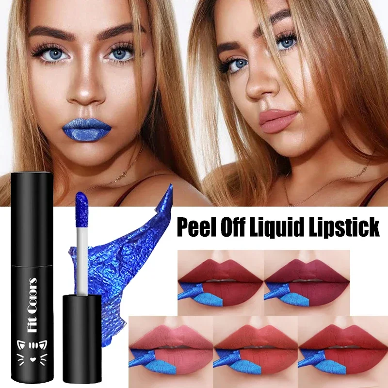 5 Colors Tear-Off new Liquid Lipstick Non-Stick Cup Matte Lip Tinting Waterproof 2025 Lasting Makeup Natural Peel Off Lip Gloss Cosmetics