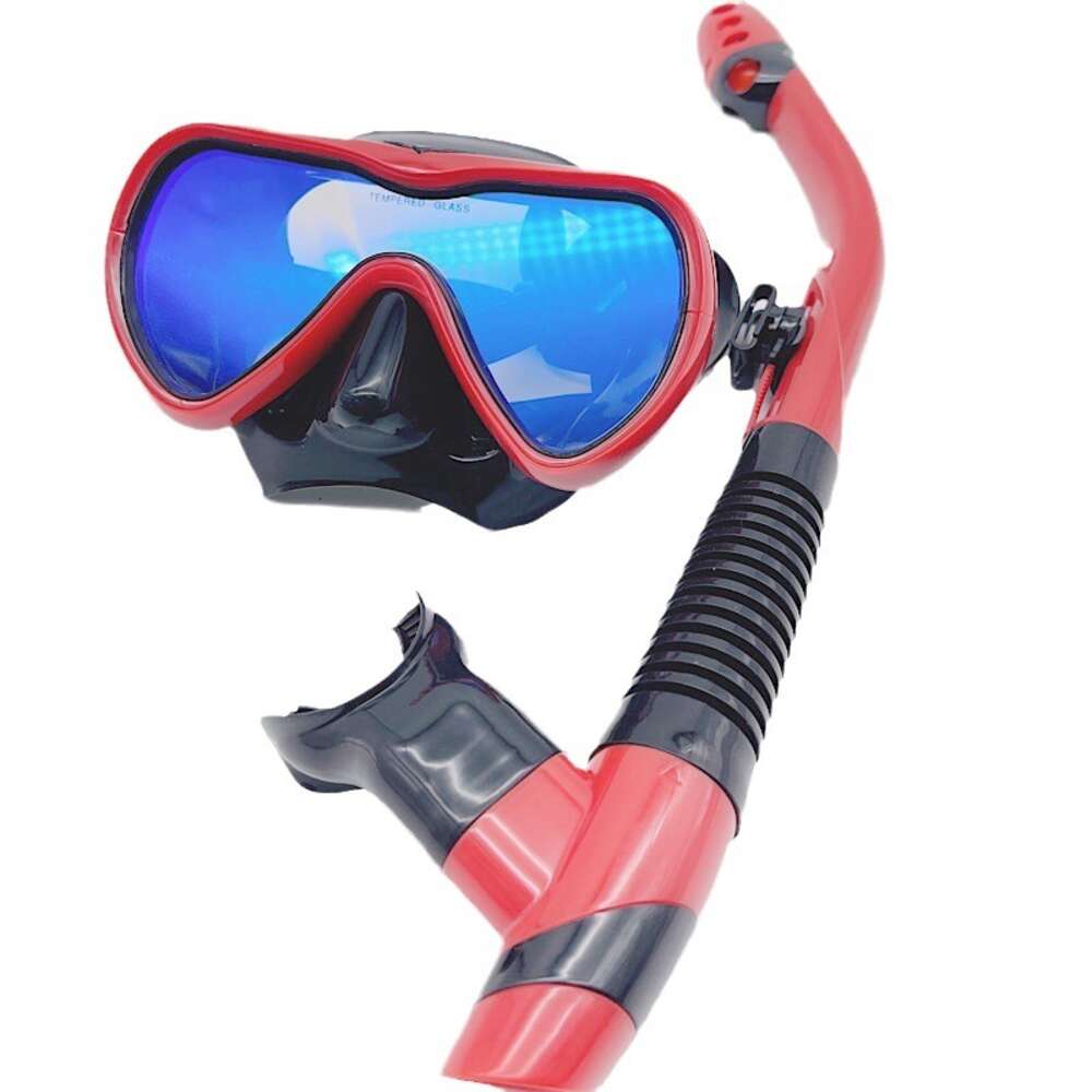 Ddmytiger Professional Snorkeling Two Piece Breathing Tube Set For Men And Women Adult Large Frame Silicone Face Diving Goggles H