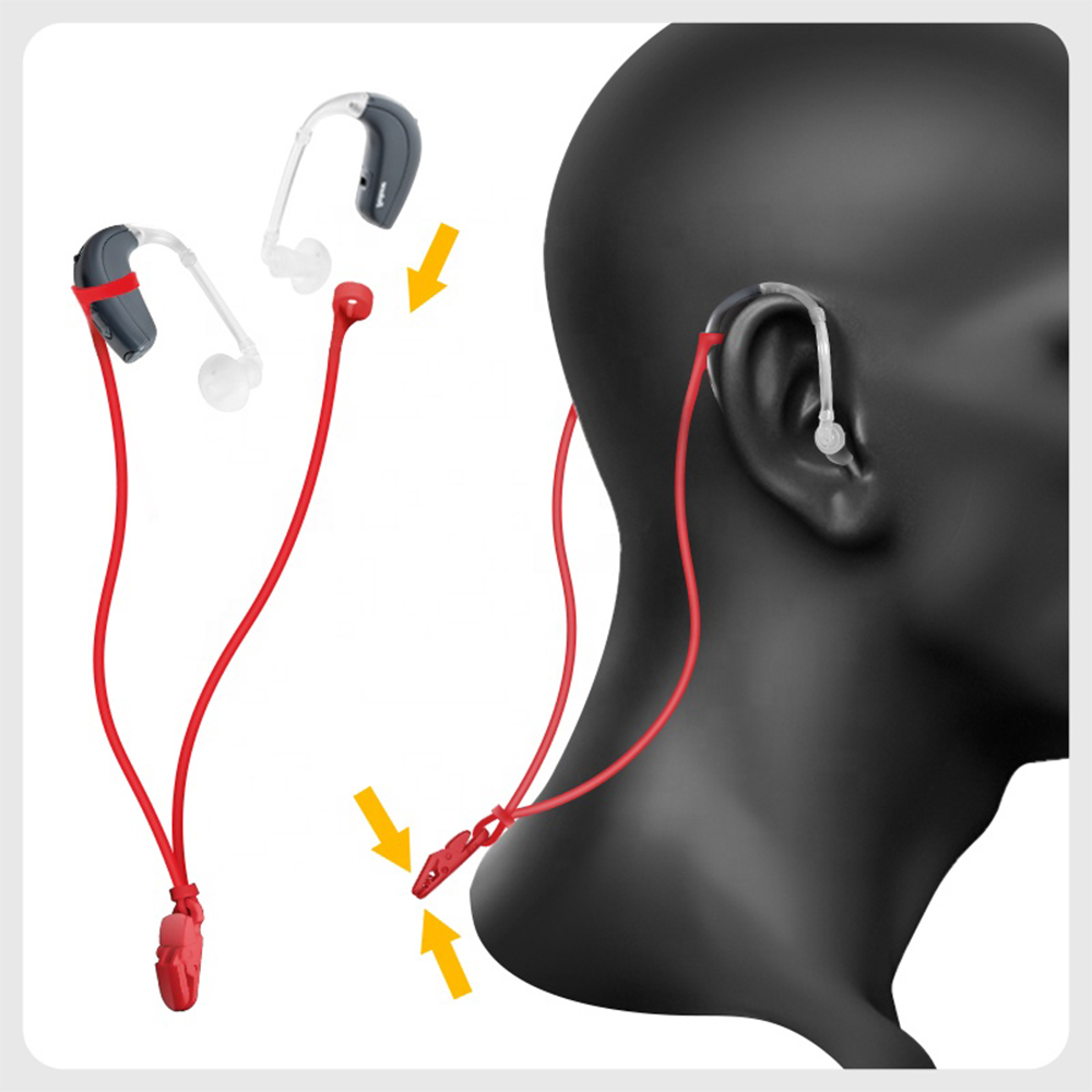 Hearing Aids Anti Lost Clip for Earphone Silicone Elastic Rope Holder Sound Amplifier Waterproof Glasses Lanyard for Senior 2023