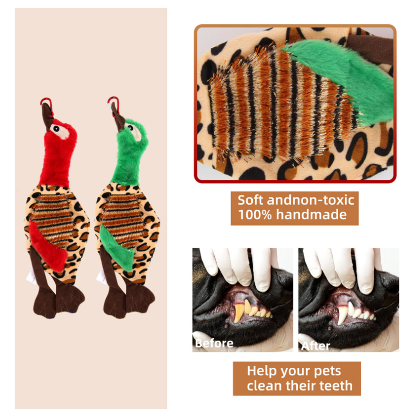 Flirt Pole For Dogs Tug-e-nuff Rope Toy With Flexible Nylon Rope & Non-slipping Handle & 2 Plush Toys Outdoor Interactive Toy