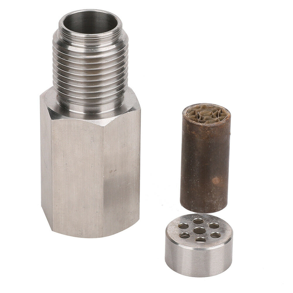 Engine Light O2 Oxygen Sensor Spacer Adapter Bung Catalytic Converter Fix Check M18X1.5 58mm + mini cat