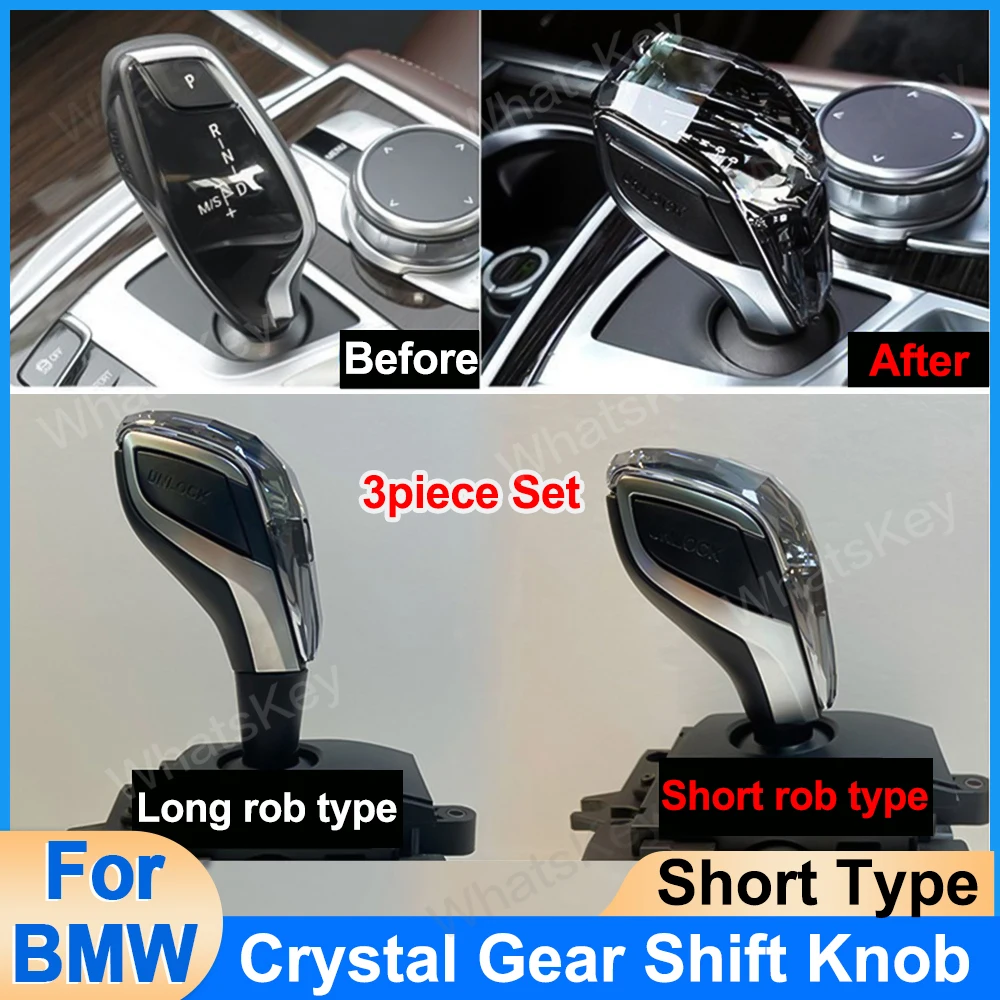 Crystal Gear Shift Knob Short Rod Type for BMW G30 G32 G01 G08 G11 G12 i8 F01 F10 F20 F30 F32 F25 F26 F15 F16 X5 X6 Short Type