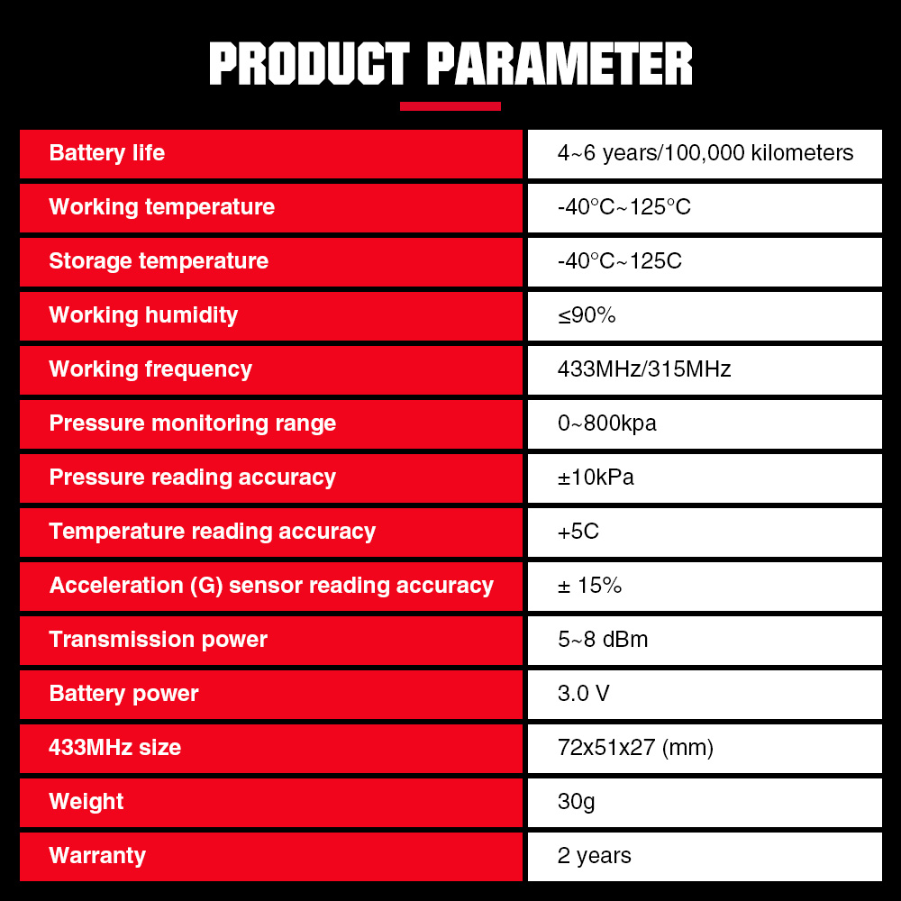 LAUNCH FR Sensor 433 315MHZ TPMS Sensor Tire Repair Tool Scanner X431 TSGUN Tire Pressure Monitor Tester Programming FR-Sensor