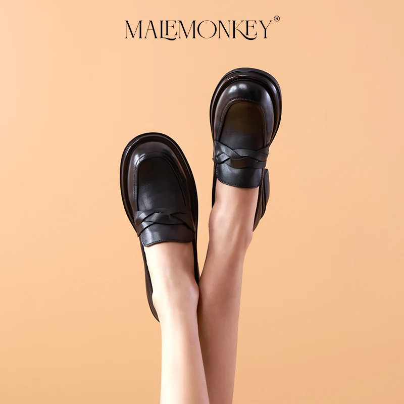Loafers 2025 Women new Brand Designer Shoes New 2023 Spring Genuine Leather Women Flats Office Shoes Non-slip Female Shoe Handmade
