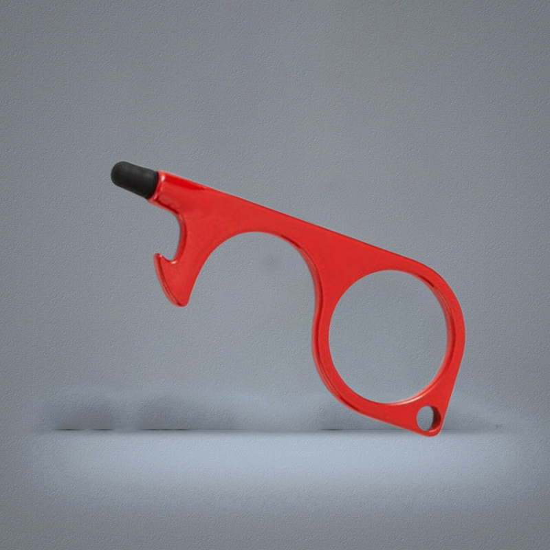 Pins Brooches Metal Safety Touchless Door Opener Press Elevator Tool Stylus Key Hook Portable Bottle Openers Hands Tools Keychain