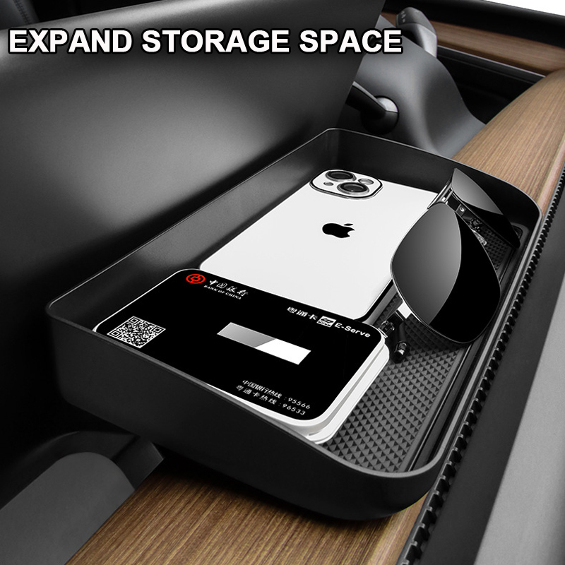 for Tesla Model 3 Y 2023 Behind Screen Storage Tray Hidden Tissue Box Central Control Sunglasses Phone Holder ModelY Accessories