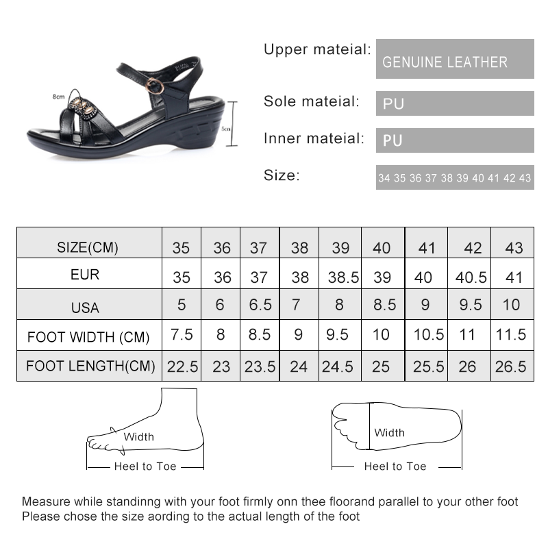 AIYUQI Women Sandals Summer 2024 Women shoes Genuine Leather Wedge Casual Large Size Middle-aged Mother Sandals Women