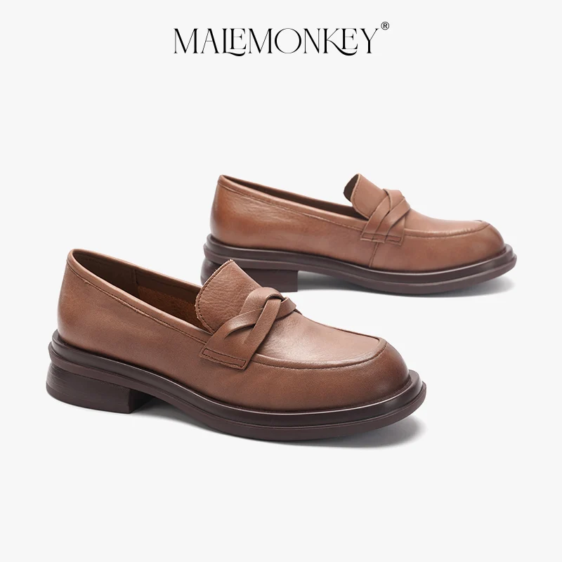 Loafers 2025 Women new Brand Designer Shoes New 2023 Spring Genuine Leather Women Flats Office Shoes Non-slip Female Shoe Handmade