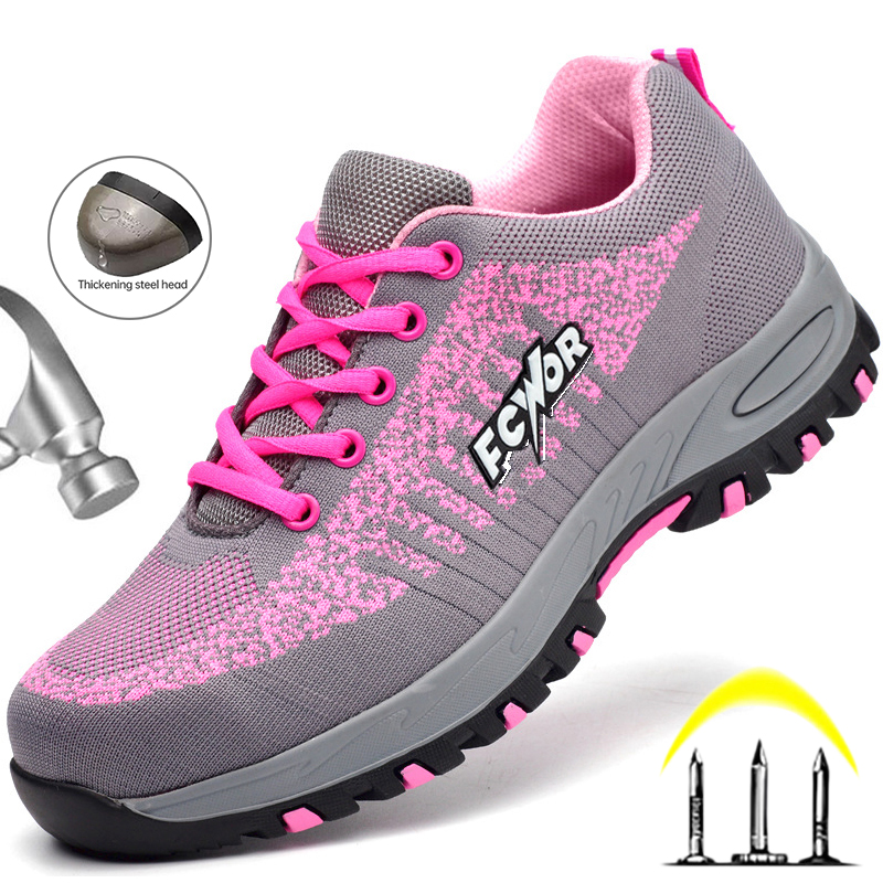 Women Indestructible Steel Toe Sneakers Men Puncture Proof Shoes Lightweight Work Safety Boots 2023 f495