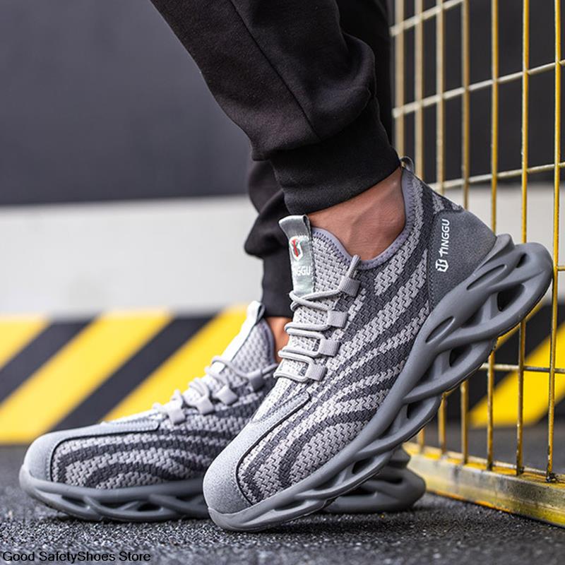 Men's Lightweight Steel Toe Cap Safety Working Shoes Puncture-Proof Work Sneakers Men Boots 48 c34f