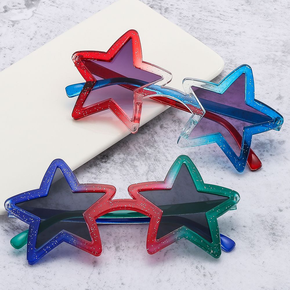Shining Star Shape Sunglasses for Women Sun Glasses Vintage Pentagram Glasses Party Favors Summer Beach Unique Eyewear Hot Sale