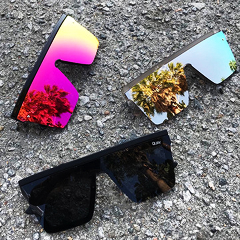 KLASSNUM Oversized Sunglasses Women Big Frame Square Flat Top Gradient Lens Sun Glasses Female Men Vintage Mirror Shades UV400