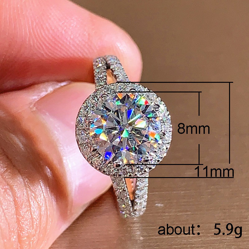 Exquisite Sier Plated Cubic Zirconia Engagement Ring: A Timeless Charm for the Modern Woman 4 08bee