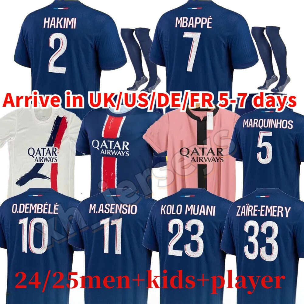 2024 MBAPPE Soccer Jerseys 24 25 WIJNALDUM SERGIO RAMOS HAKIMI Fourth Maillots De Adults and Kids Football Jersey ICARDI VERRATTI Third DI MARIA