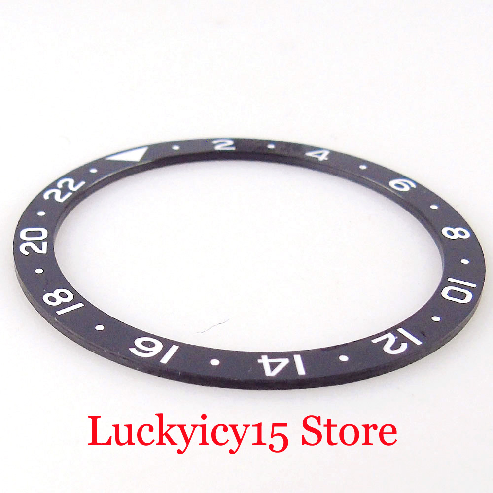 New GMT 38mm*31.5mm Flat Watch Black Bezel Ring Insert Fit SKX 007 NH35A SKX009 Wristwatch Case