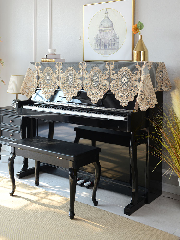 Light luxury lace piano cover half cover new piano towel full cover high-grade simple dust cover towel guzheng piano cover cloth