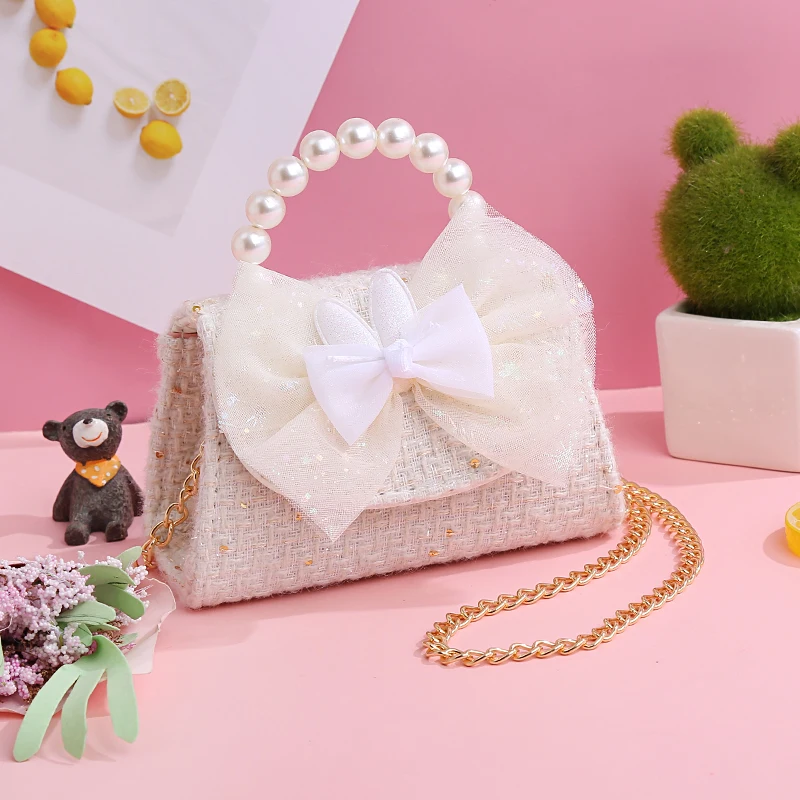 2023 New Kids Mini Handbags Tote Cute Bow Crossbody Bags for Baby Girls Coin Pouch Wallet Messenger Bag Toddler Purse Hand Bags