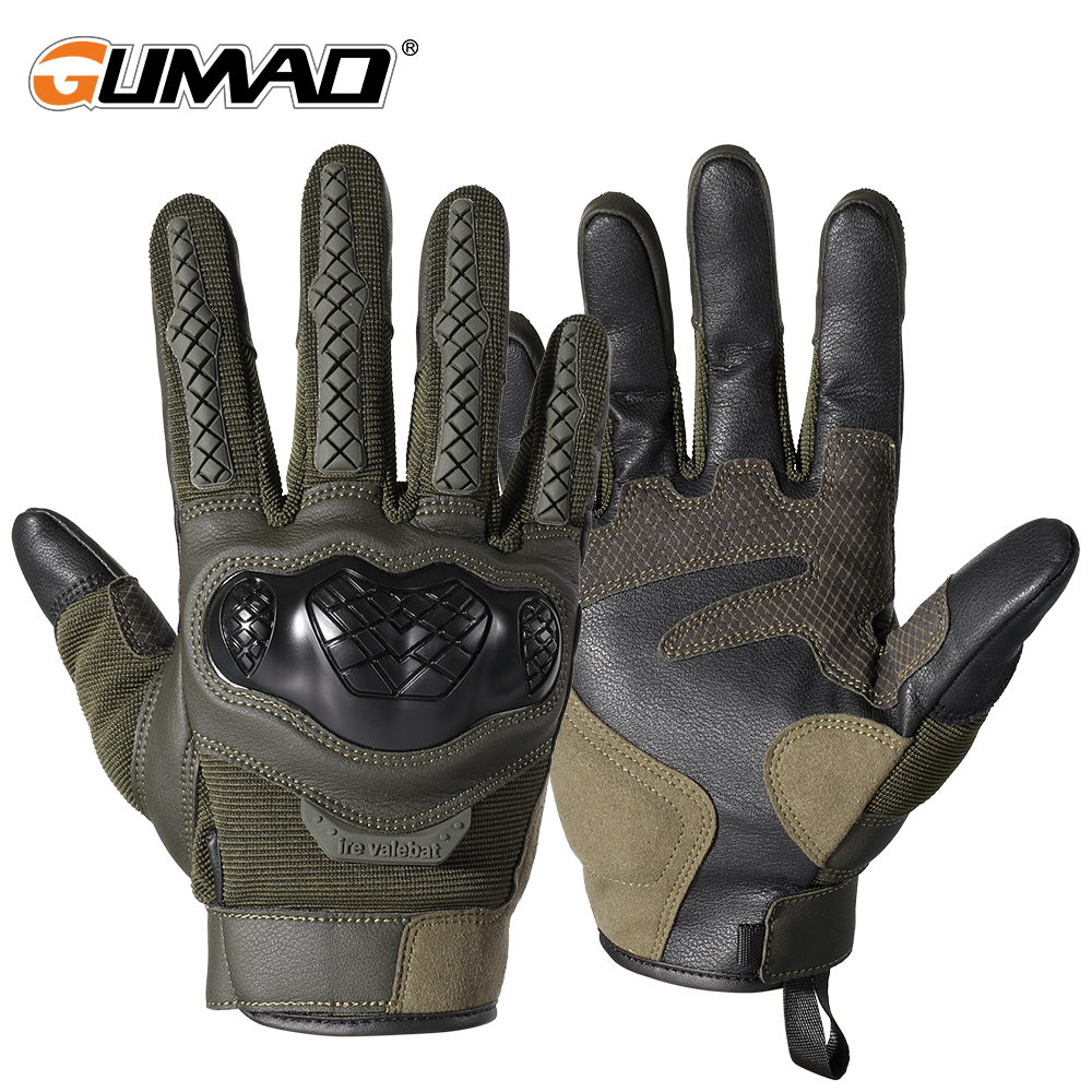 Motorcycle Gloves Touch Screen Cycling Bicycle Anti-Slip Shockproof Rubber Protective Shooting Mitten Men Women