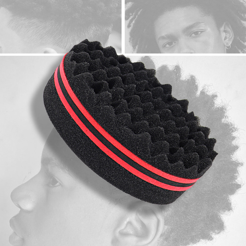 New double-sided twisted hairbrush sponge for Afro coil wavy hair twisted braid fear twist lock braid curling brush tool