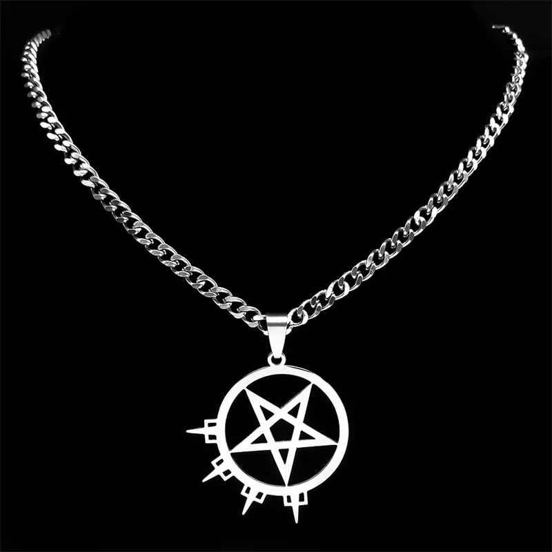 Arch Enemy Death Metal Music Band Inverted Pentagram Necklace for Women Men Hip Hop Rock Hollow Necklaces Jewelry Gifts N3225S03