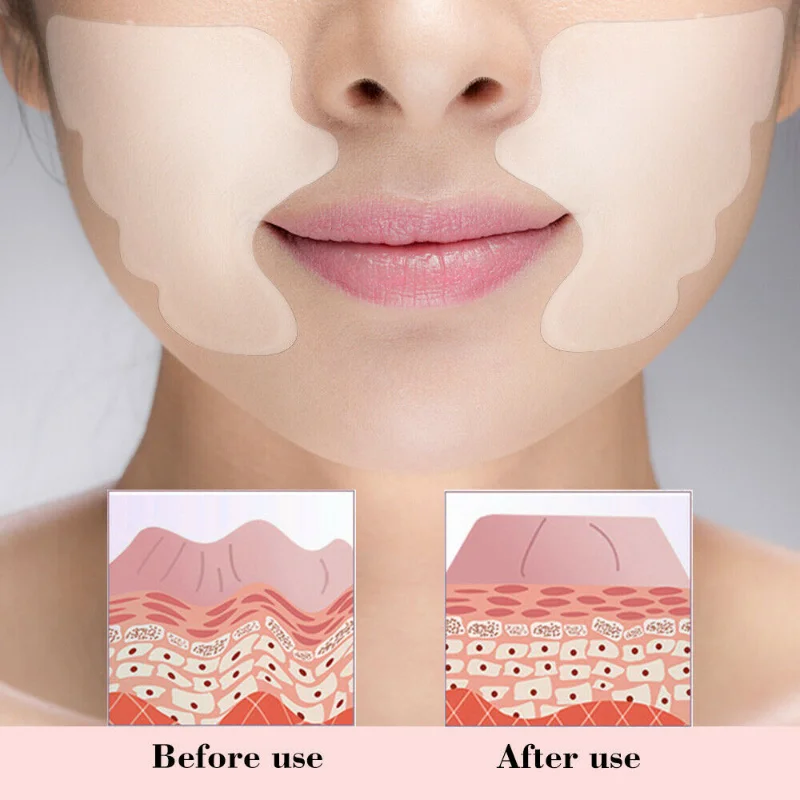 Reusable Silicone Wrinkle Removal Sticker Facial Lifting Strips Set Forehead Neck Line Remover Eye Patches Anti Aging Skin Pads