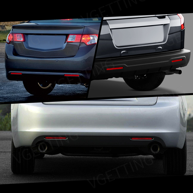 LED Rear Bumper Reflector For Honda Accord CR-V Acura TSX Element Turn Signal Warning Lights Car Parts Fog Brake Lamp