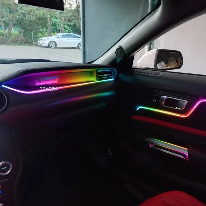 Universal For LED Strip 18 In 1 Symphony LED Car Ambient Lights RBG 64 Color Interior Acrylic Strip Light Guide Fiber Optic